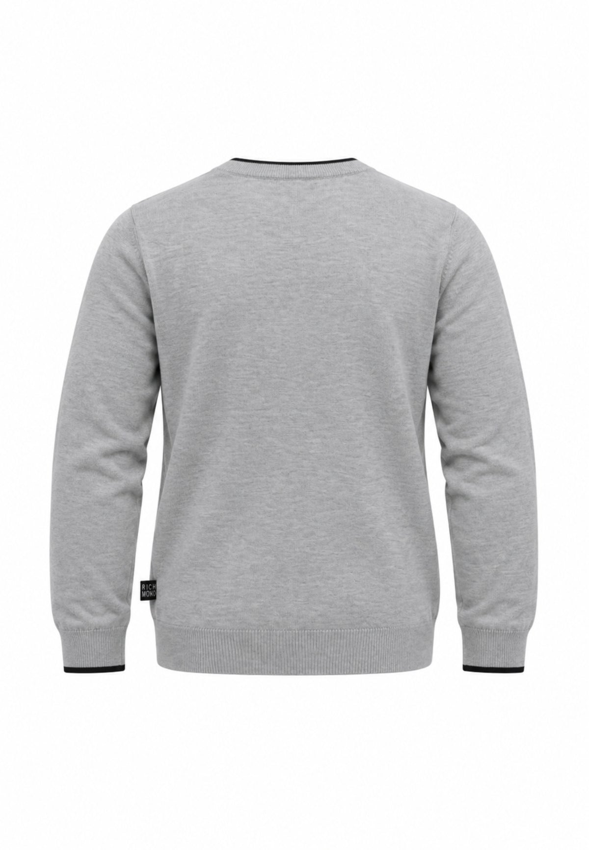 John Richmond MAGLIONE GRIGIO CON ORLI A CONTRASTO NERI Uomo UMA26271MA.GRIG_