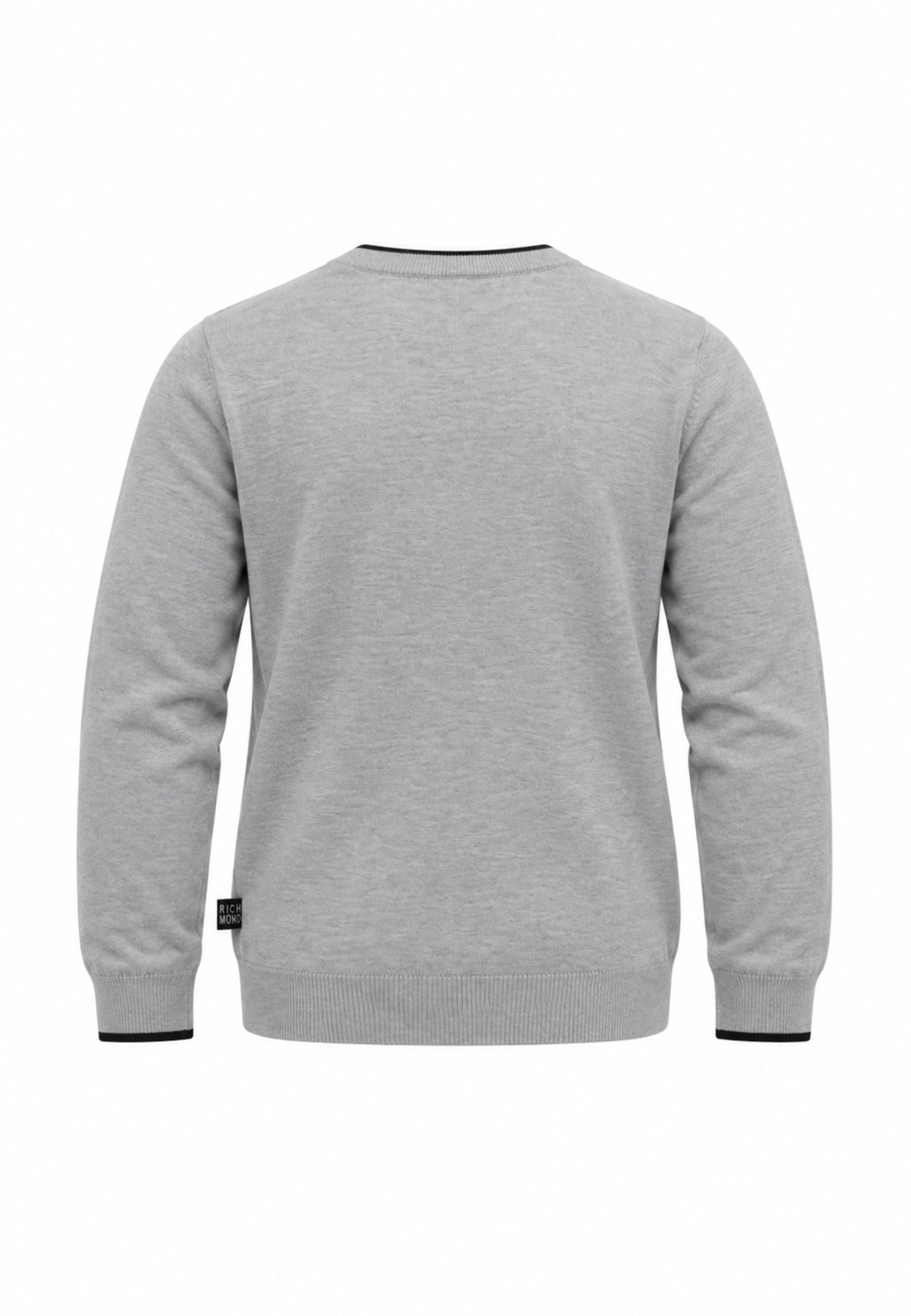 John Richmond MAGLIONE GRIGIO CON ORLI A CONTRASTO NERI Uomo UMA26271MA.GRIG_