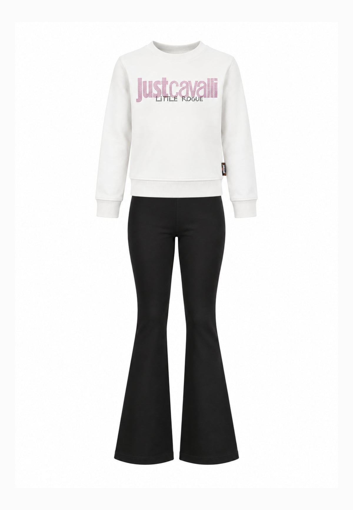 JUST CAVALLI completo bianco con felpa girocollo e leggings a zampa Bambine e ragazze jga26174fe.bia_