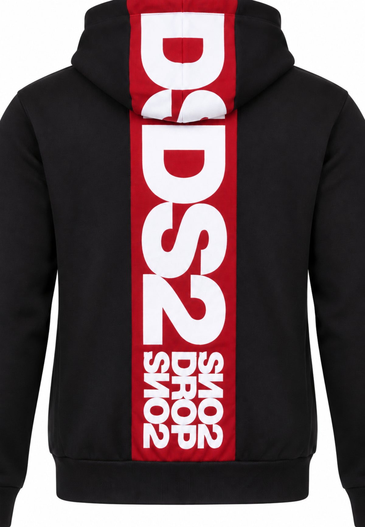 DS2 FELPA NERO CON ZIP E MAXI LOGO ROSSO RETRO Bambini e ragazzi F62K265.NE_