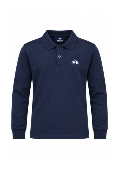 LA MARTINA polo blu logo piccolo Bambini e ragazzi mab0356.blu_