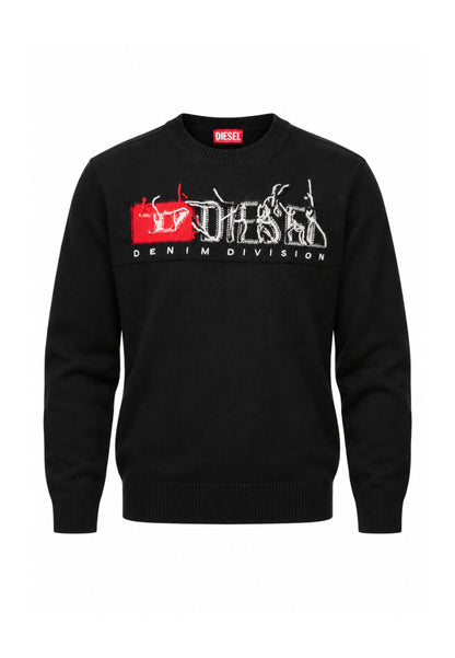 Diesel MAGLIONCINO NERO CON LOGO EFFETTO SCUCITO Bambine e ragazze KONZI.NE_