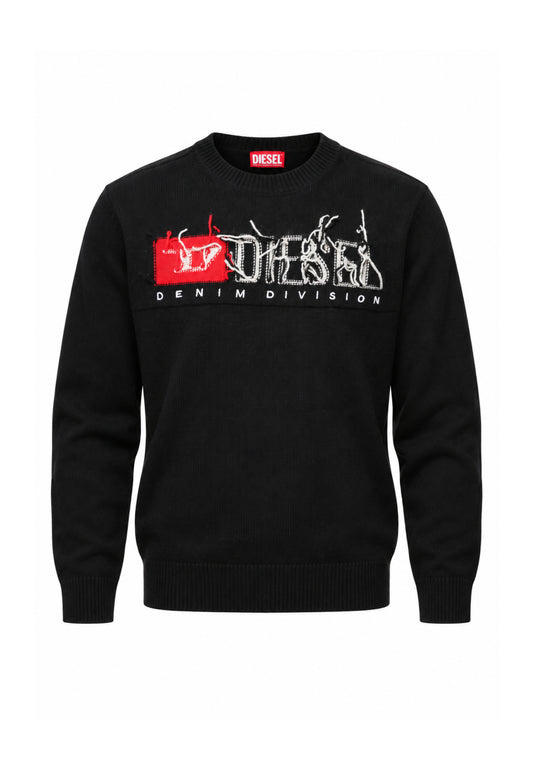 Diesel MAGLIONCINO NERO CON LOGO EFFETTO SCUCITO Bambine e ragazze KONZI.NE_