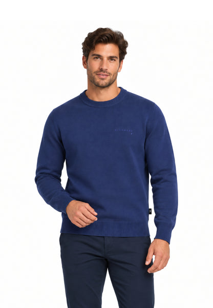 John Richmond maglia BLU IN LANA RASATA CON MINI LOGO Uomo uma26169ma.blu_