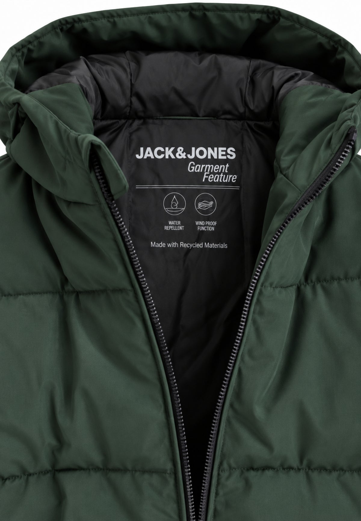 Jack & Jones giubbotto VERDE con cappuccio TRAPUNTATO Bambini e ragazzi 12303956.ver_