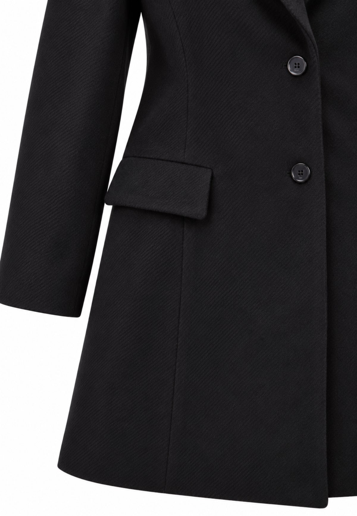 Kocca cappotto nero con colletto e linea svasata Bambine e ragazze walter.ne_