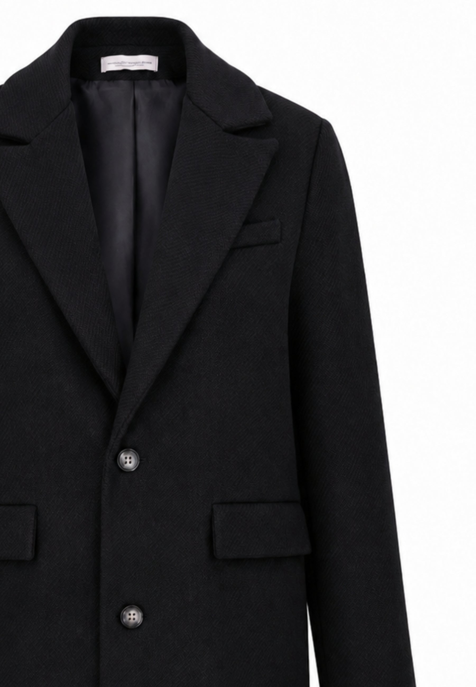 MON SAURIRE cappotto nero CON LAPEL E DOPPIO BOTTONE Bambine e ragazze m1430j.ne_