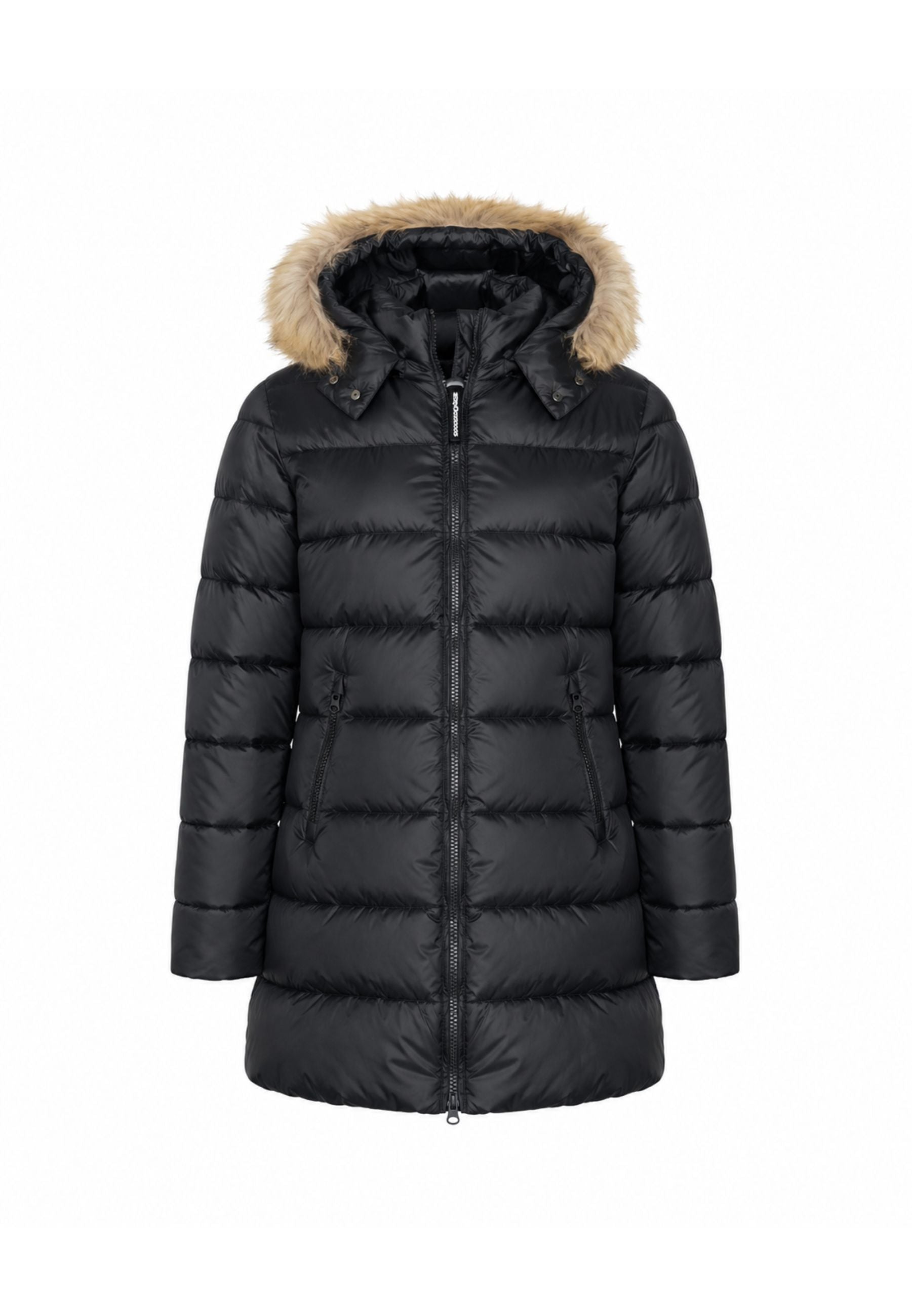 Bomboogie GIUBBOTTO Nero TRAPUNTATO CON CAPPUCCIO E PELLICCIA NATURALE Bambine e ragazze CG 363V T DLC6.NE_