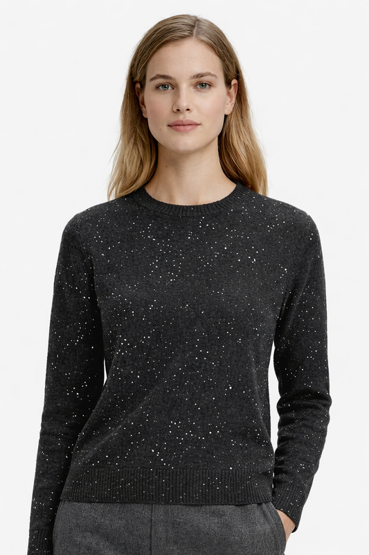 Emme Marella Maglia in filato comfy con paillette Donna Ruth Grigio Scuro