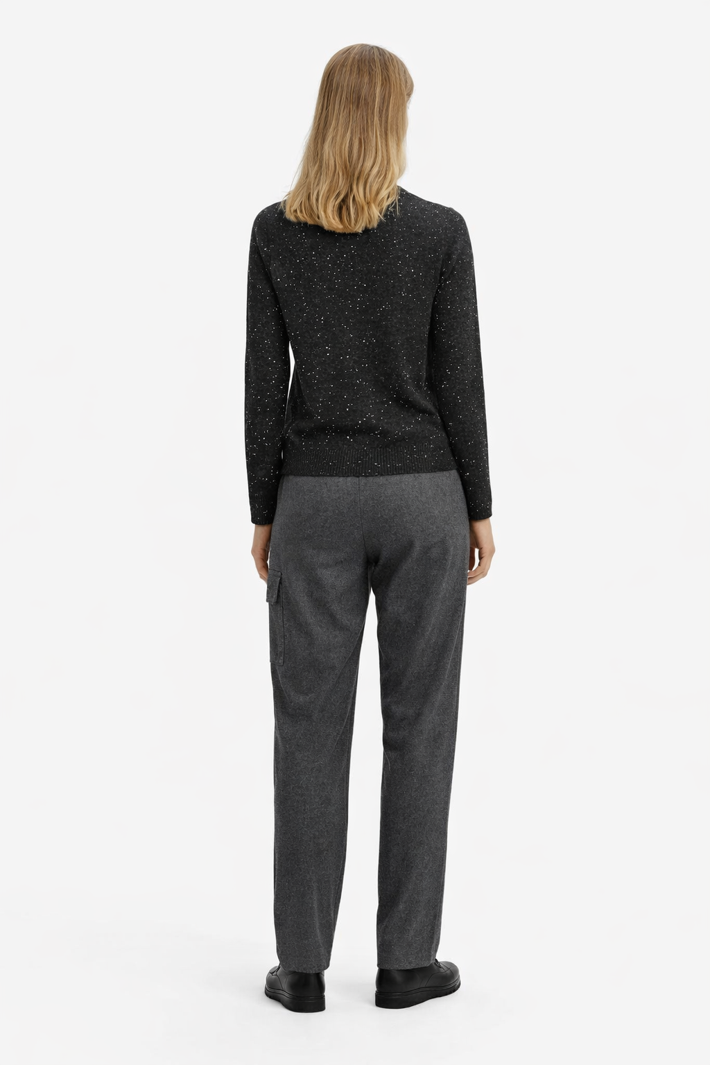 Emme Marella Maglia in filato comfy con paillette Donna Ruth Grigio Scuro