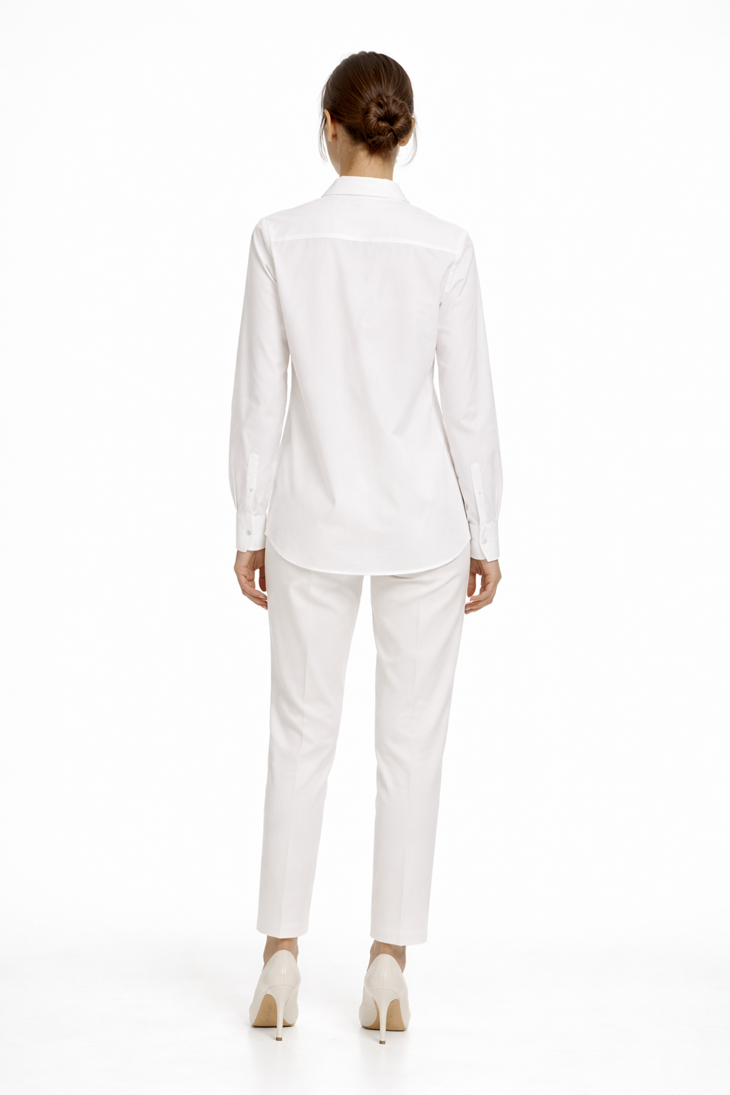 Emme Marella Camicia in popeline con dettagli di perle e strass Donna Valda Bianco