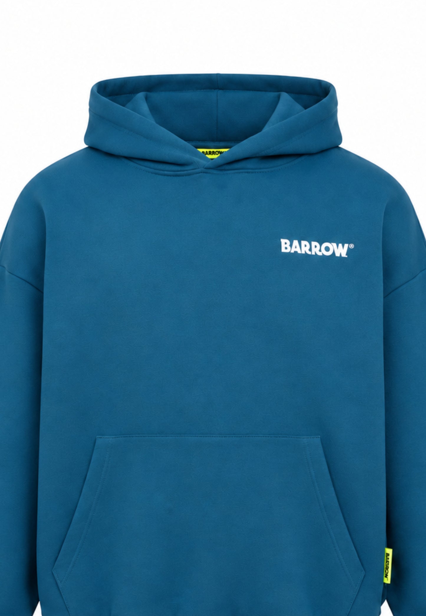 BARROW FELPA PETROLIO CON CAPPUCCIO con mini scritta davanti e maxi scritta dietro Bambini e ragazzi F6BKJUHS015.PETRO_