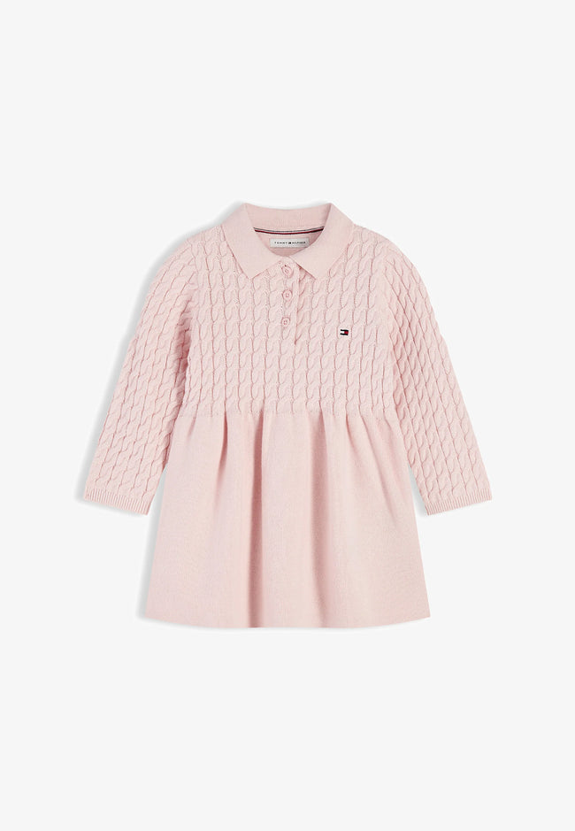 TOMMY HILFIGER vestito ROSA INTRECCIATO POLO Bambine e ragazze kn0kn02308tgq.rosa_