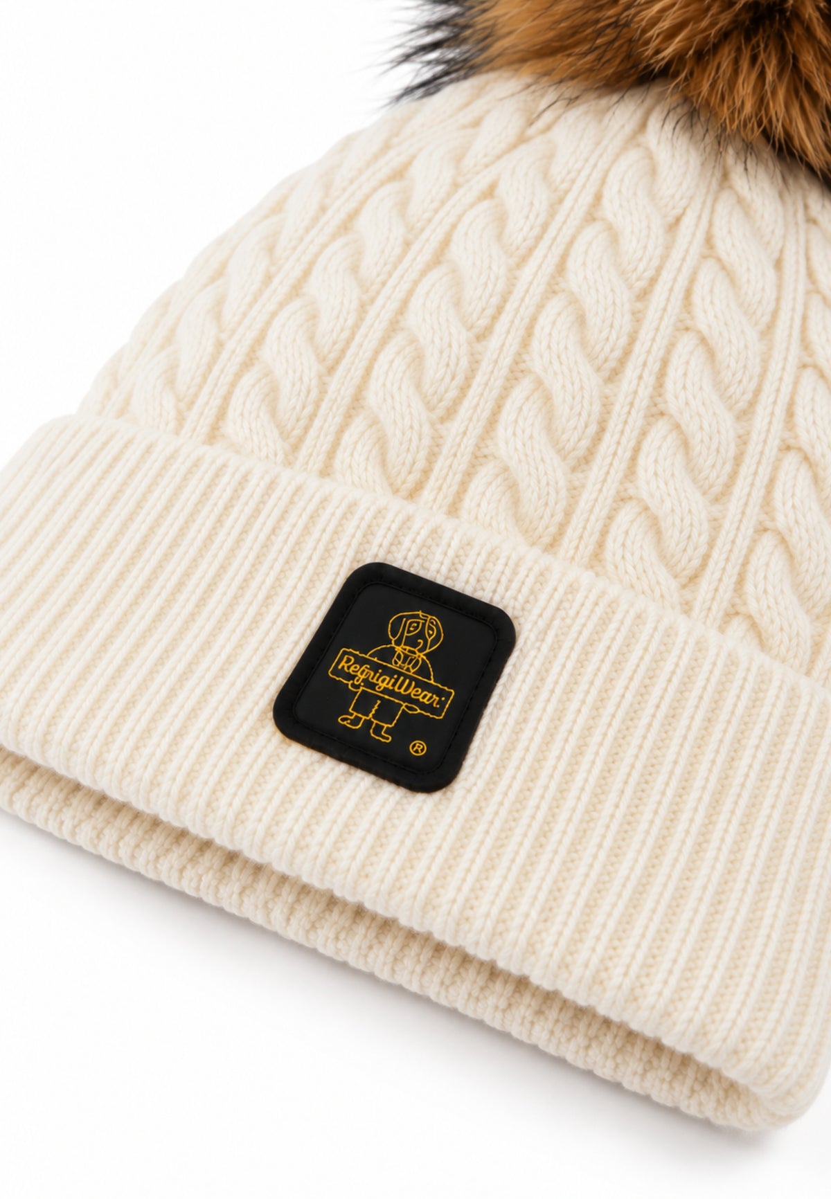 REFRIGIWEAR CAPPELLO A TRECCIA CON LOGO PATCH E POMPOM Bambine e ragazze RG2615FW26_