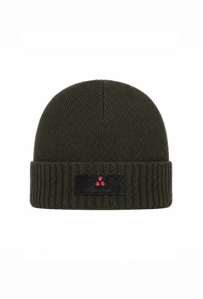 Peuterey CAPPELLO VERDE MILITARE IN LANA RASATA LOGO CENTRALE Bambini e ragazzi SILLI 03 KID.VERDE_