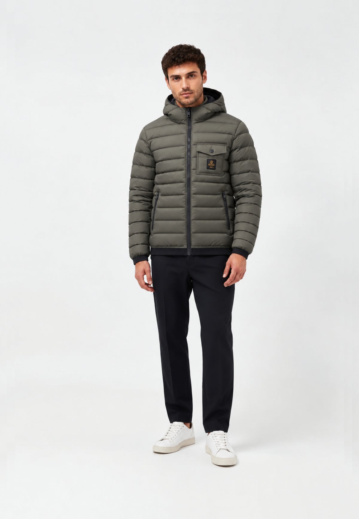 REFRIGIWEAR GIUBBOTTO VERDE TRAPUNTATO CON CAPPUCCIO Uomo JOSH JACKET.VERDE_