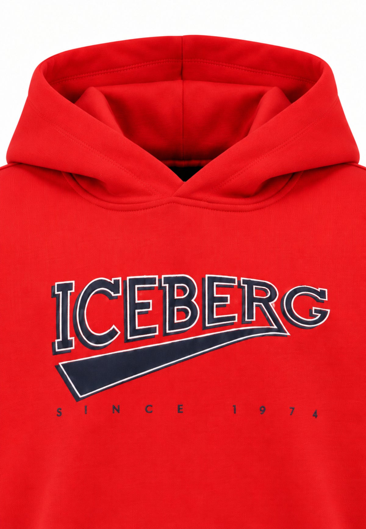 ICEBERGS FELPA ROSSA CON CAPPUCCIO LOGO COLLEGE Bambini e ragazzi MFICE7316J.RO_