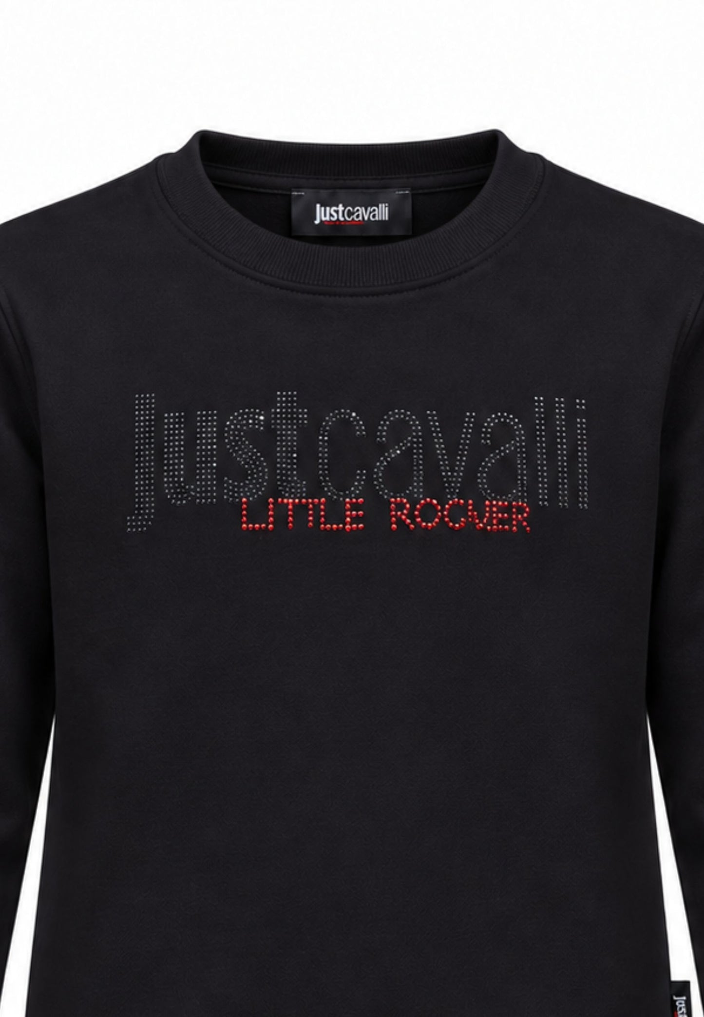JUST CAVALLI felpa NERA GIROCOLLO CON logo borchie Bambine e ragazze jba26158fe.ne_