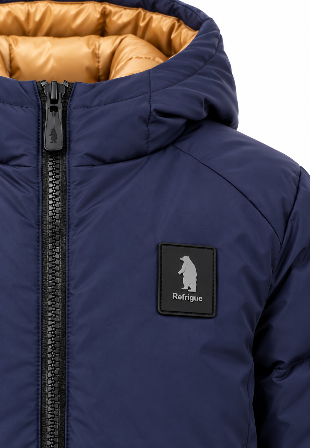 Refrigue giubbotto BLU con cappuccio REVERSIBILE Bambini e ragazzi 2831o00070.blu_