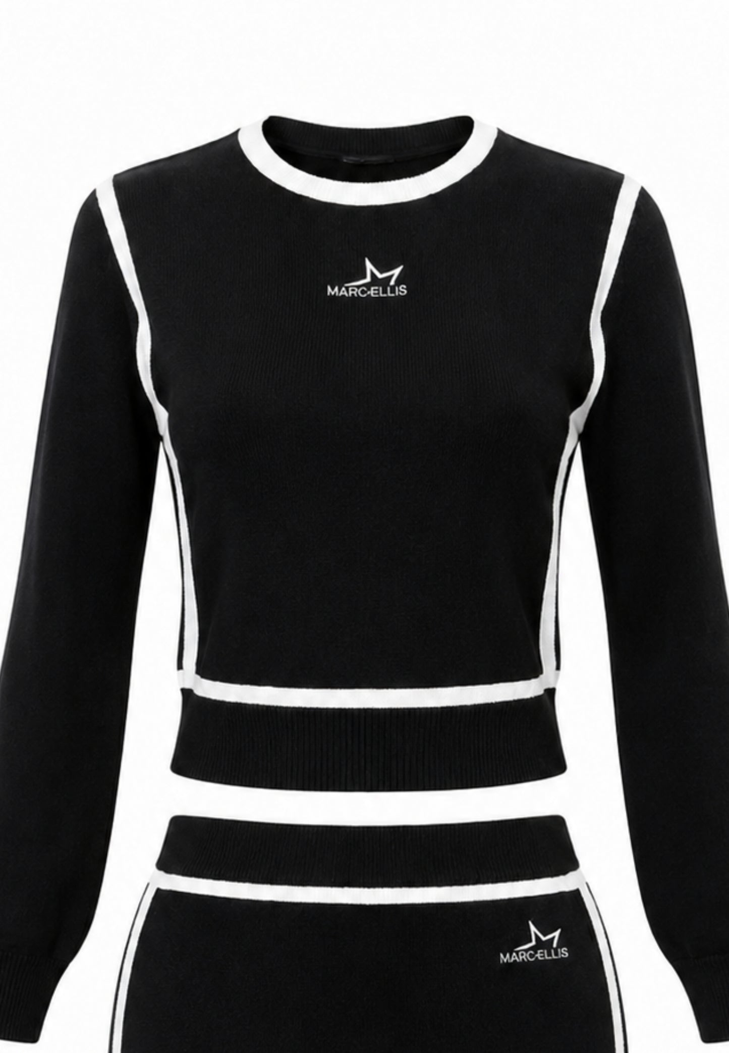 MARC ELLIS COMPLETO NERO E BIANCO CON MAGLIA A MANICA LUNGA E GONNA SLIM Bambine e ragazze JMJSW03558.NE_