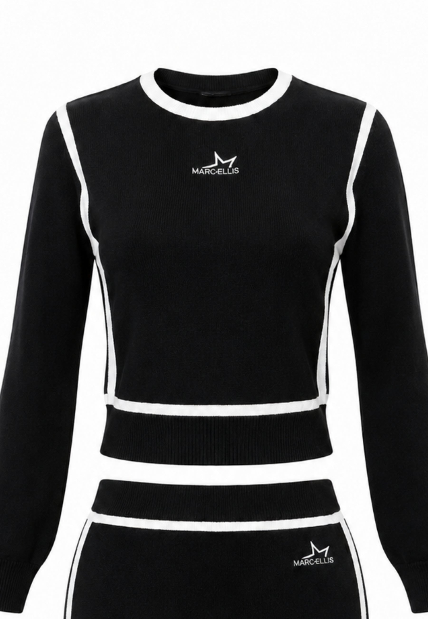MARC ELLIS COMPLETO NERO E BIANCO CON MAGLIA A MANICA LUNGA E GONNA SLIM Bambine e ragazze JMJSW03558.NE_