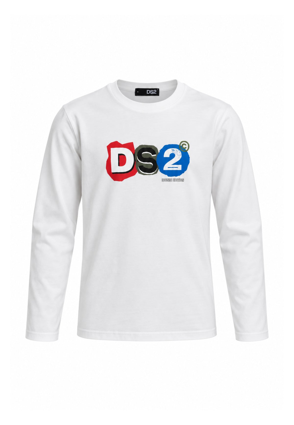 DS2 TSHIRT PANNA MANICHE LUNGHE CON LOGO CENTRALE COLORATO Bambini e ragazzi F62K208ML.PANNA_
