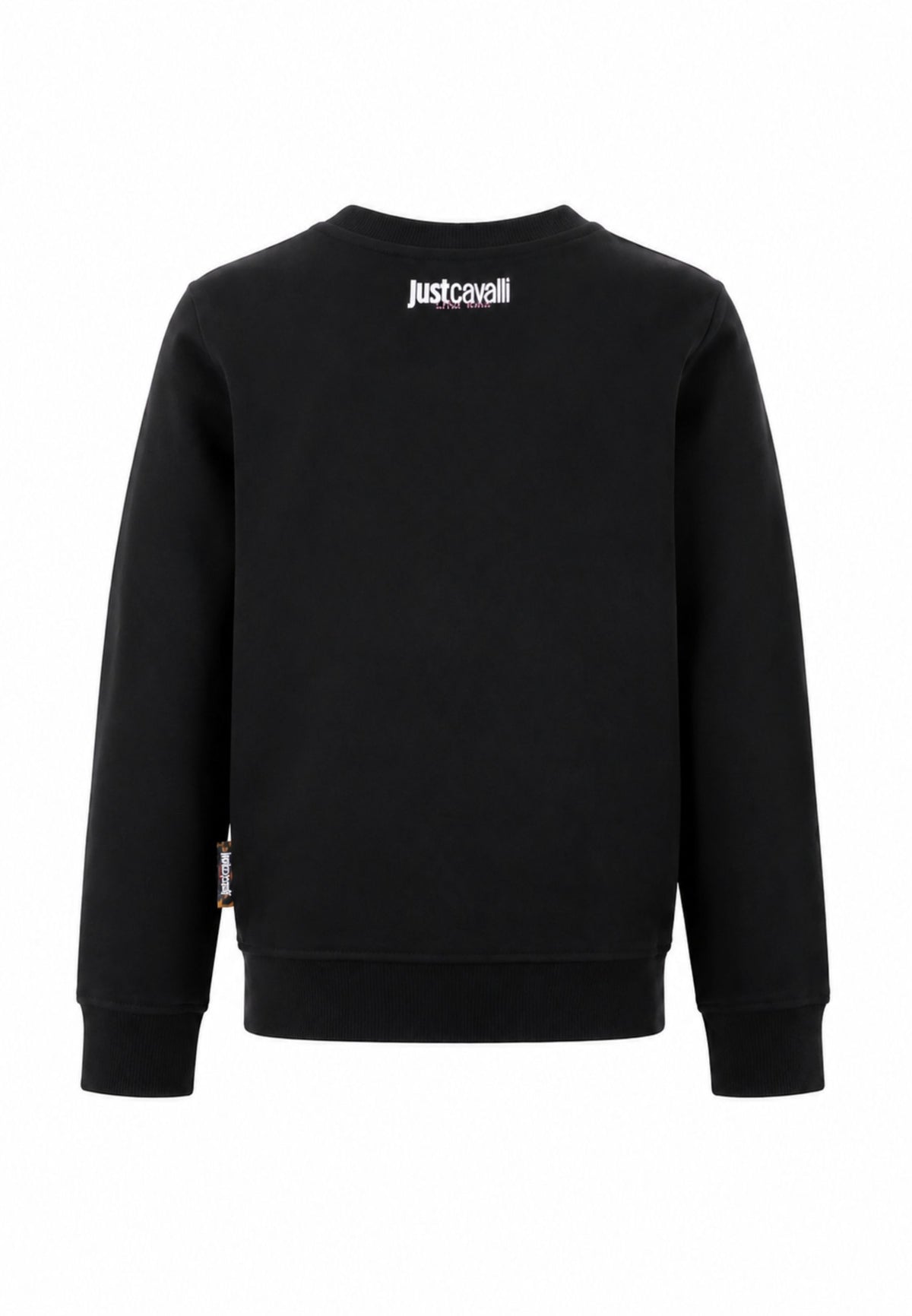 JUST CAVALLI felpa nera con logo rosa centrale con strass Bambine e ragazze jga26174fe.ne_