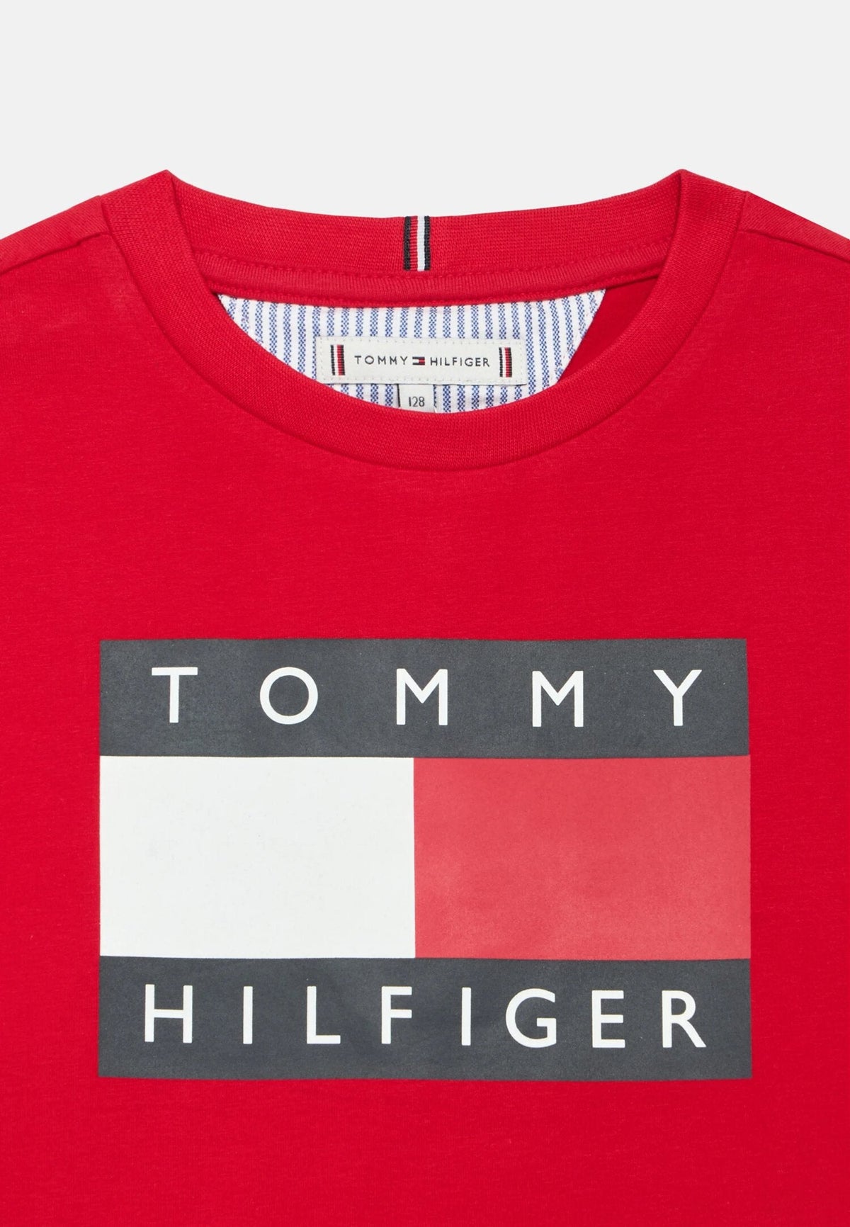 TOMMY HILFIGER tommy hilfiger thirt crop rossa bambina modello crop quotidiano in cotone kg0  KG0