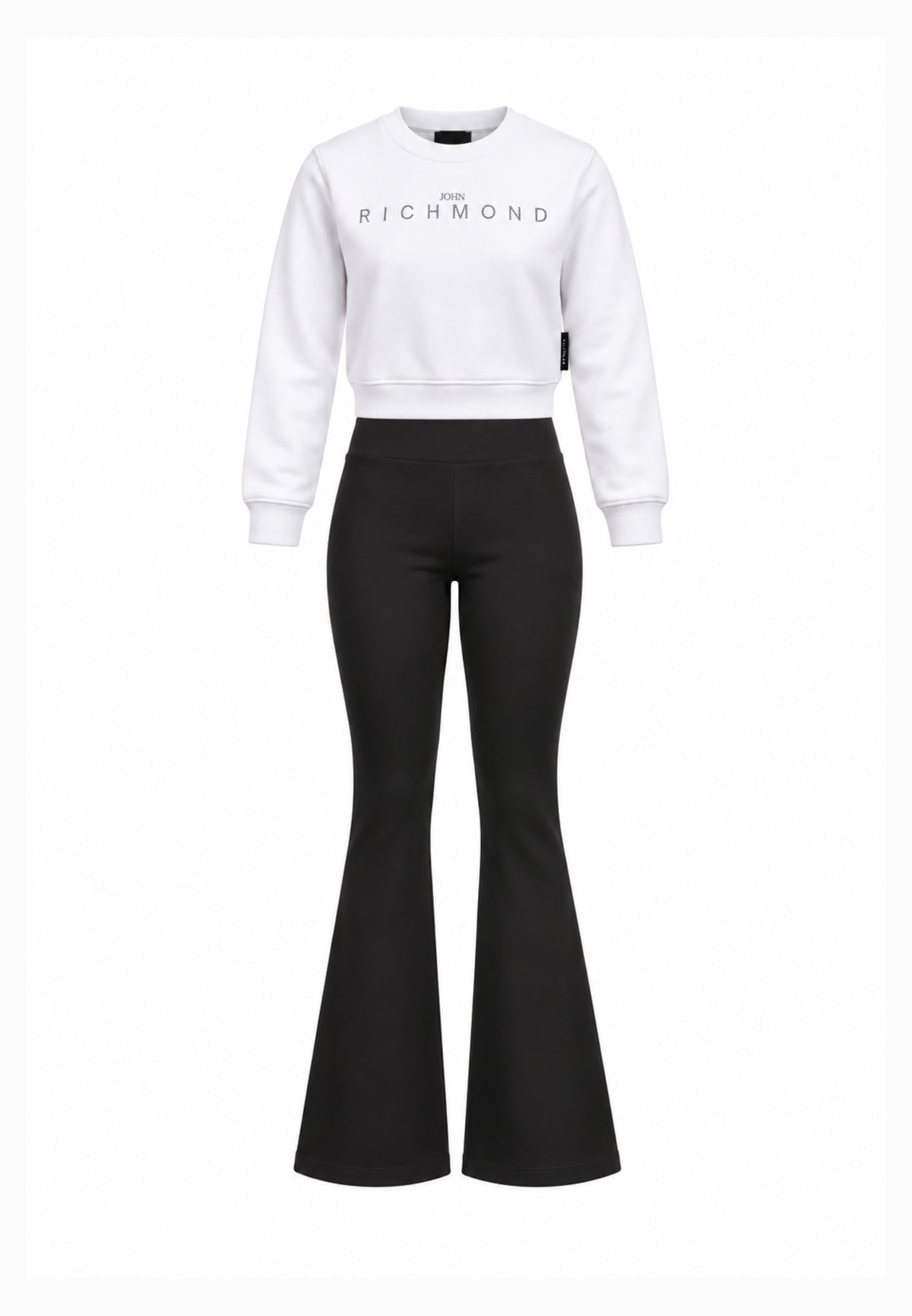 John Richmond completo con felpa bianca a girocollo e leggings Bambine e ragazze rga26085fe.bia_