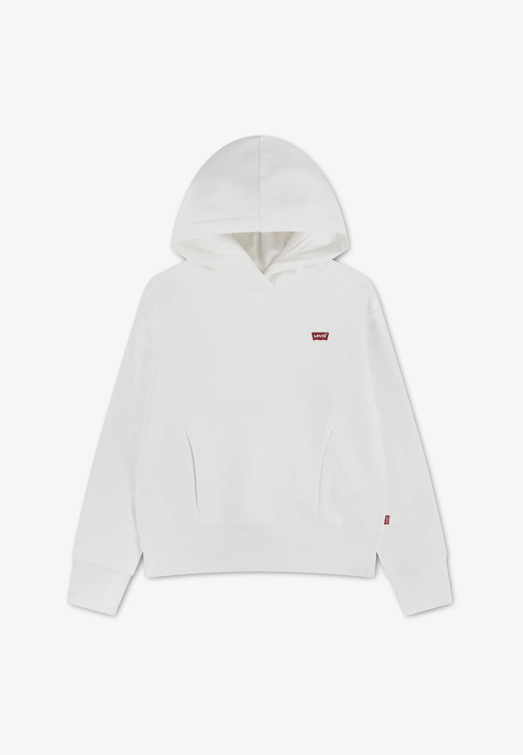 Levi's FELPA CON CAPPUCCIO BIANCA LOGO PICCOLO TESSUTO FELPATO Bambini e ragazzi 4ER942-W1T.BIA_