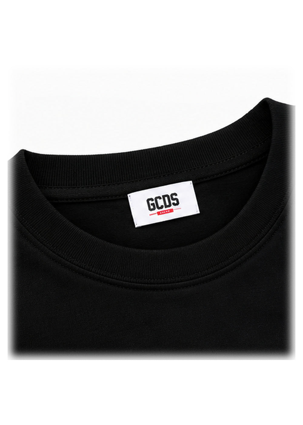 GCDS T-shirt Nera e Rosa Bambina in Cotone Maxi Logo AI26Z0GJQC608J105 dettaglio tessuto