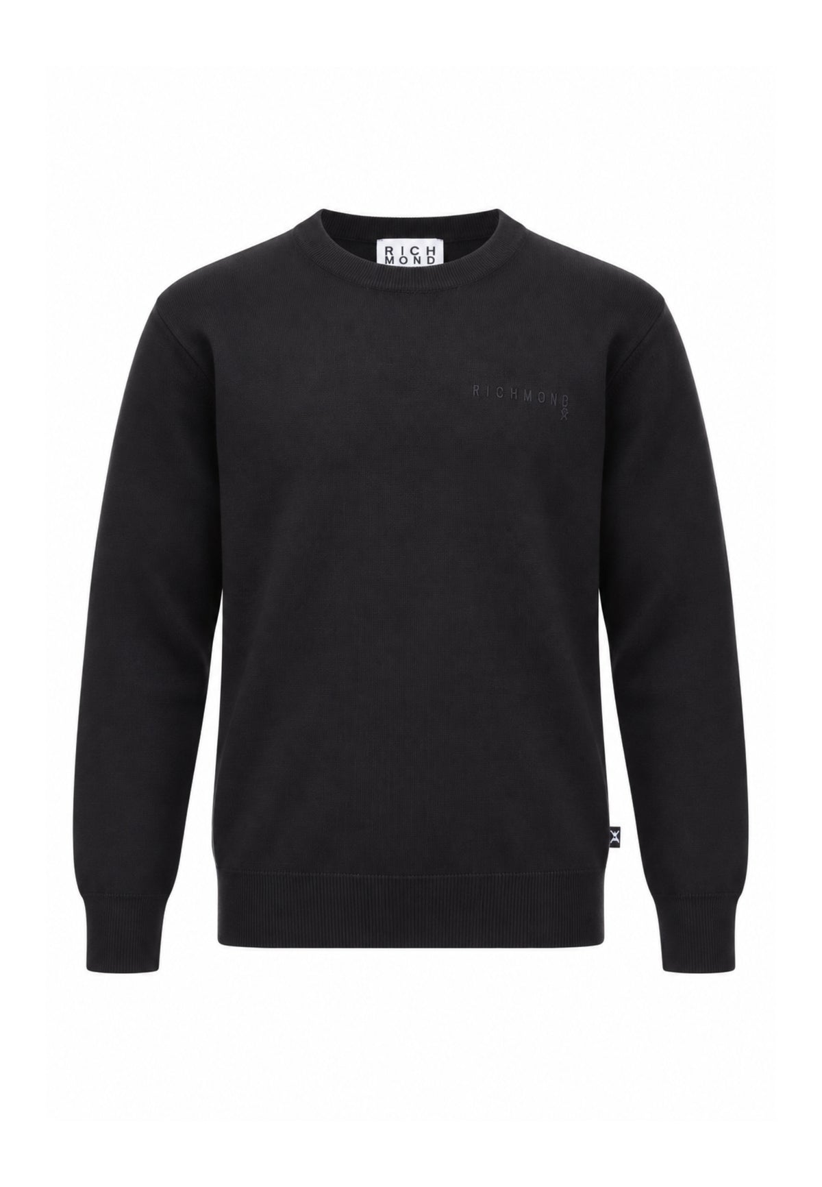 John Richmond maglia NERO IN LANA RASATA CON MINI LOGO Uomo uma26169ma.ne_