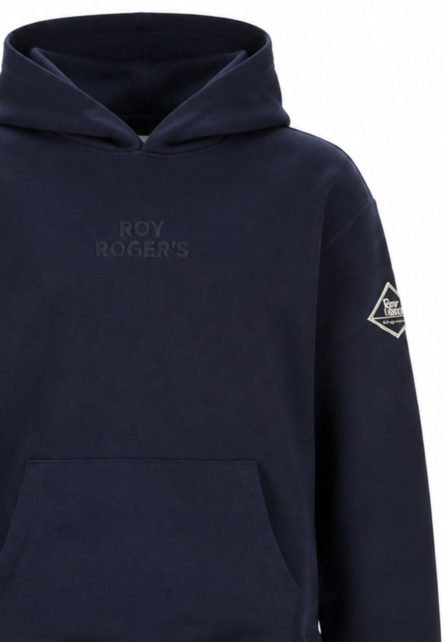 Roy Roger's felpa BLU CON CAPPUCCIO E LOGO GOMMATO TONO SU TONO Bambini e ragazzi rz483/00-blu_