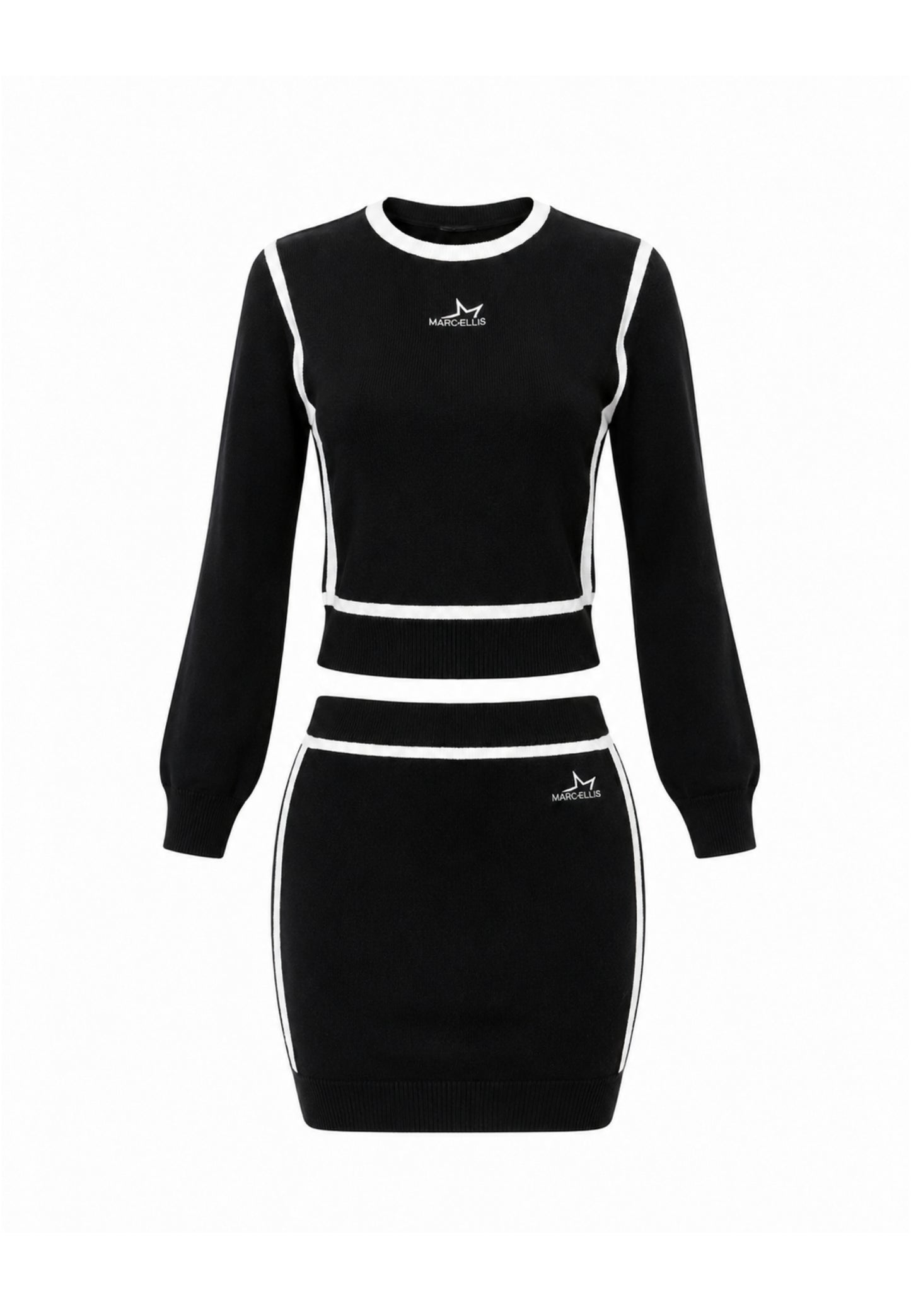 MARC ELLIS COMPLETO NERO E BIANCO CON MAGLIA A MANICA LUNGA E GONNA SLIM Bambine e ragazze JMJSW03558.NE_