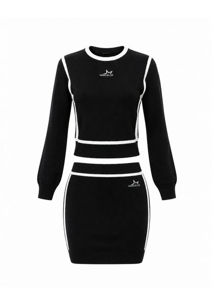 MARC ELLIS COMPLETO NERO E BIANCO CON MAGLIA A MANICA LUNGA E GONNA SLIM Bambine e ragazze JMJSW03558.NE_