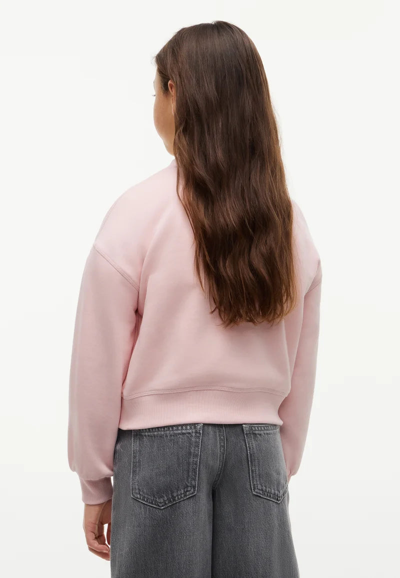 TOMMY HILFIGER FELPA ROSA A GIROCOLLO MINI LOGO BANDIERA Bambine e ragazze KG0KG09567TGQ.ROSA_