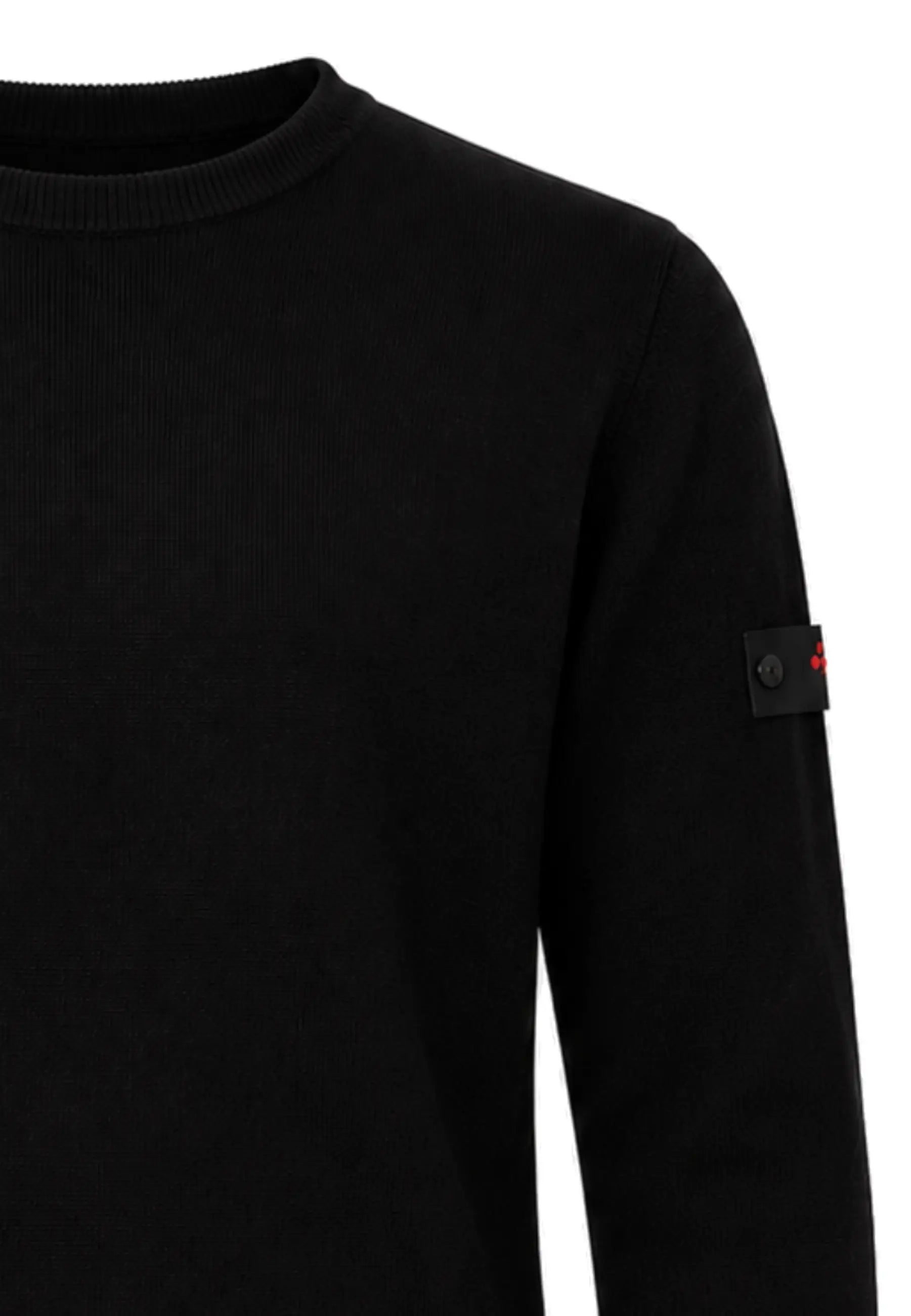 Peuterey MAGLIONE NERO IN LANA RASATA GIROCOLLO CON LOGO APPLICATO Bambini e ragazzi EXMOOR07KID.NE_