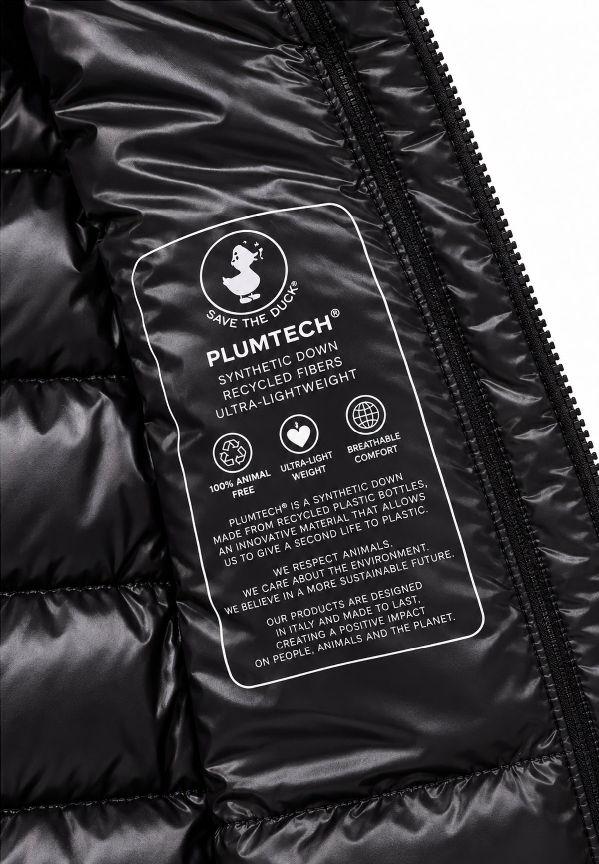 Save the Duck GIUBBOTTO NERO LUNGO LUCIDO CON CAPPUCCIO Bambine e ragazze 05-J45510G.NE_
