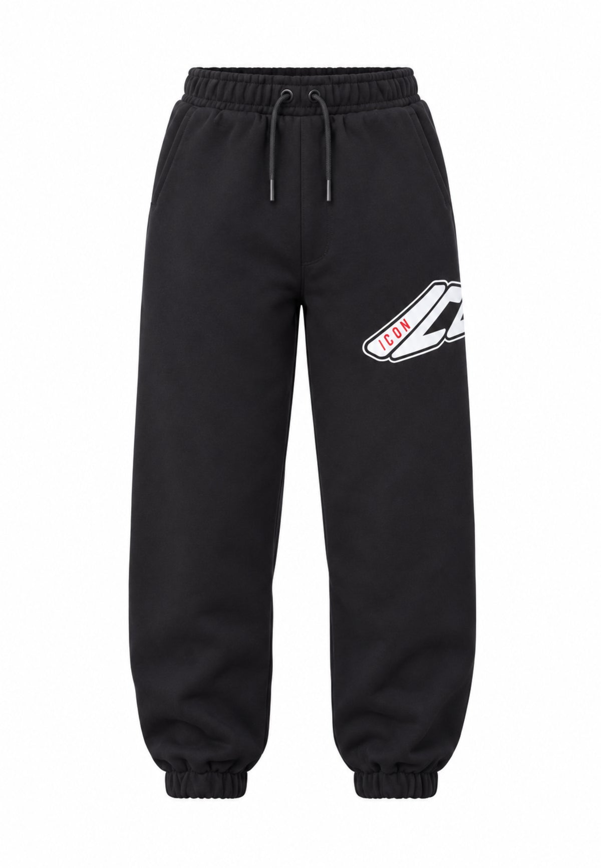 ICON pantalone NERO D tuta con logo street bianco Bambini e ragazzi ibs001527.ne_