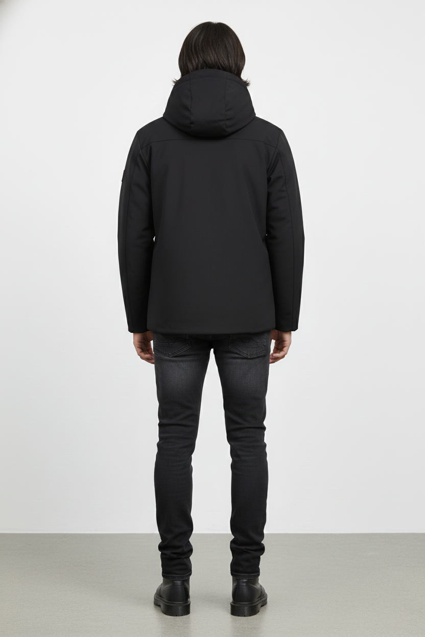 Ciesse Piumini Herdo 2.0 giubbotto lungo da uomo nero con cappuccio