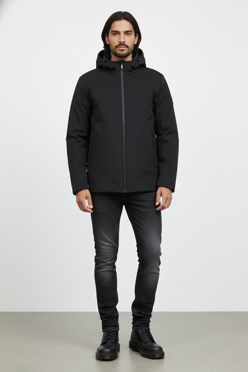 Ciesse Piumini Herdo 2.0 giubbotto lungo da uomo nero con cappuccio