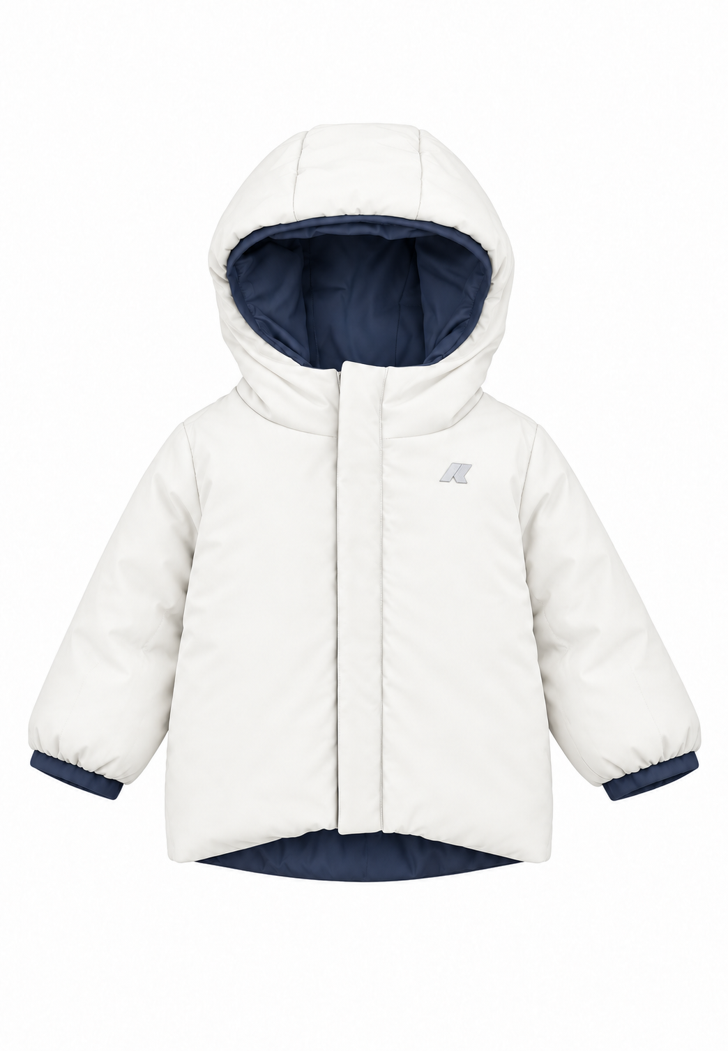 K-Way Paris giubbotto St Warm Double Reversibile bambino Blu/Bianco – Giacca Invernale Bambino con Cappuccio