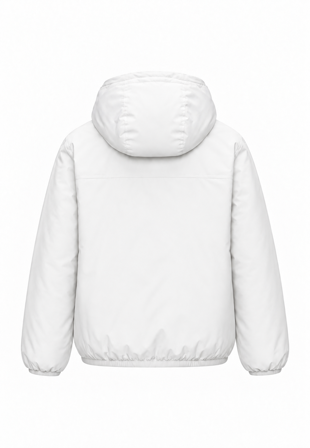 Kway giubbotto bianco con cappuccio imbottitura calda