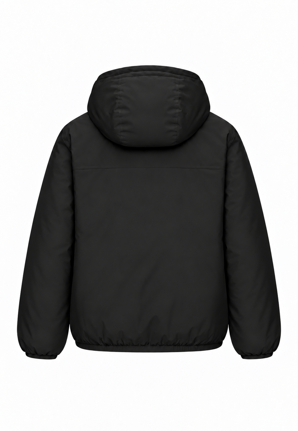 Kway giubbotto nero con cappuccio imbottitura calda