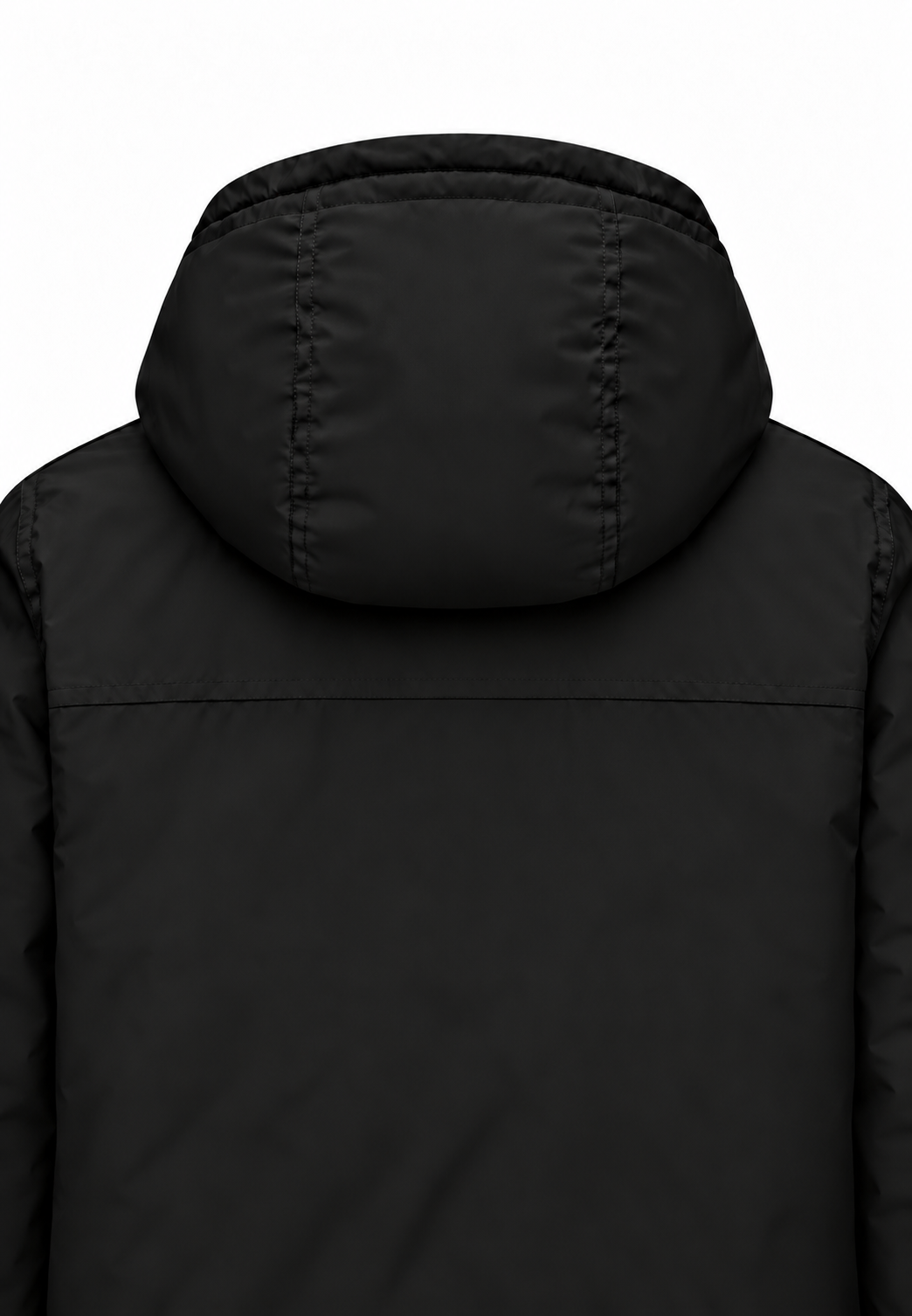 Kway giubbotto nero con cappuccio imbottitura calda