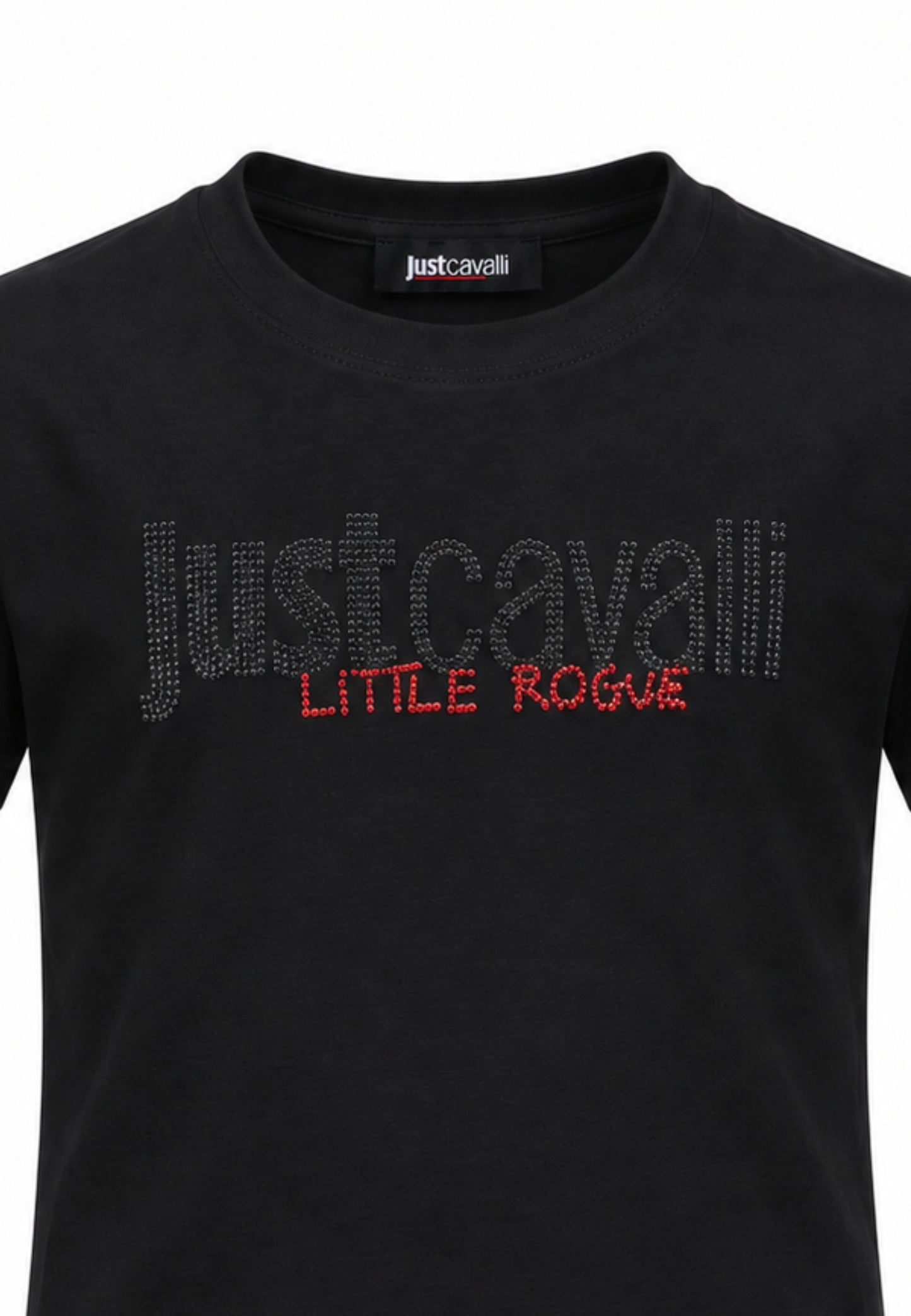 JUST CAVALLI tshirt NERA CON LOGO BORCHIATO Bambine e ragazze jba26156ts.ne_