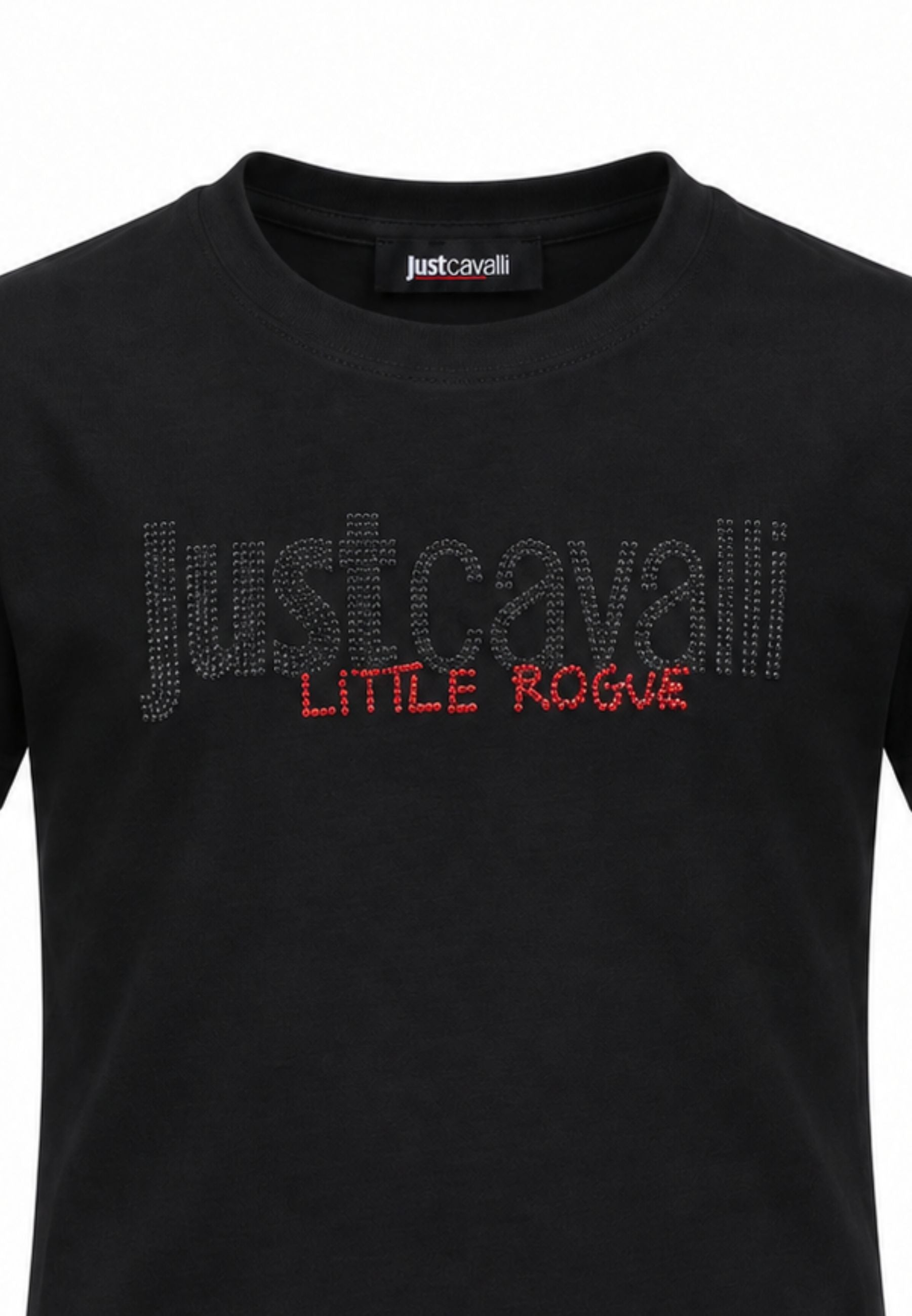 JUST CAVALLI tshirt NERA CON LOGO BORCHIATO Bambine e ragazze jba26156ts.ne_