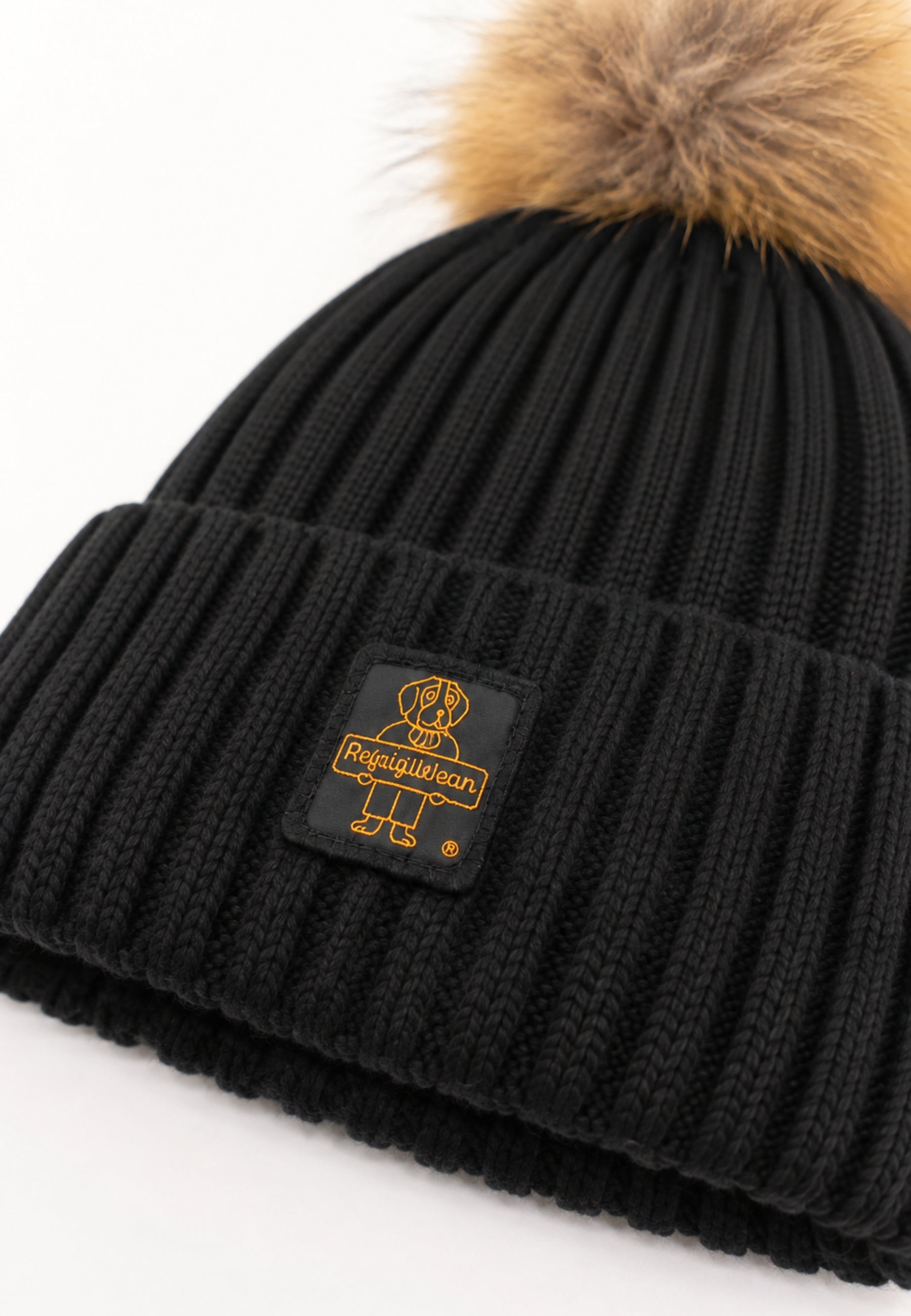 REFRIGIWEAR CAPPELLO nero IN LANA CON POMPOM E LOGO Donna snowflake hat.ne_