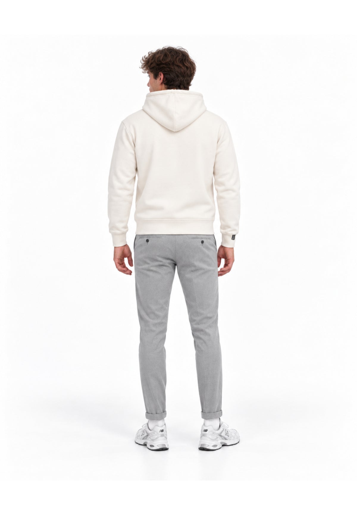 John Richmond felpa PANNA CON CAPPUCCIO E MINI LOGO Uomo uma26029fe.panna_