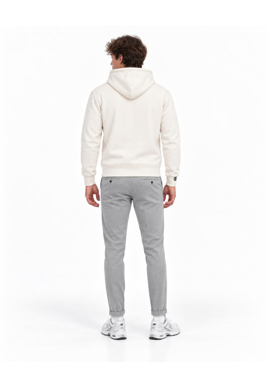 John Richmond felpa PANNA CON CAPPUCCIO E MINI LOGO Uomo uma26029fe.panna_